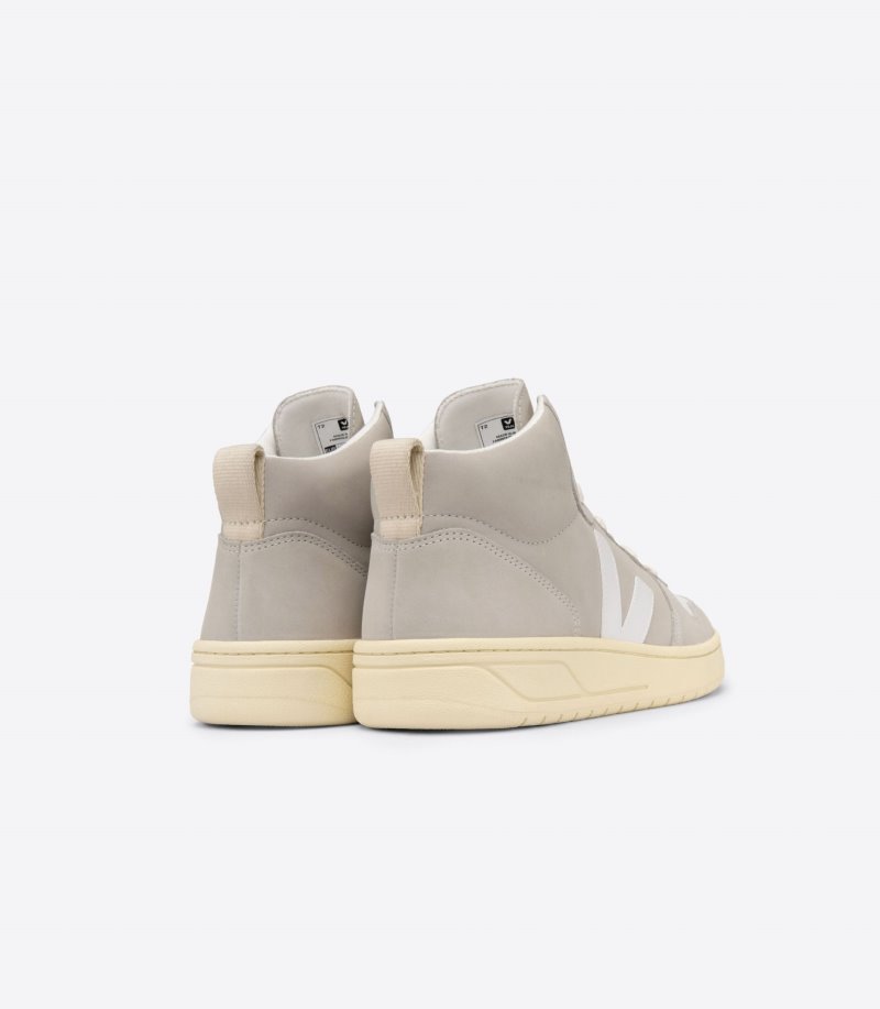 Beige / White Veja V-15 Nubuck Women's Sneakers | IE-432583