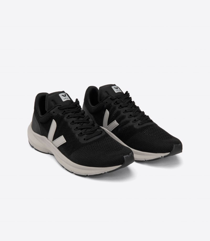 Black / Grey Veja Marlin V-knit Men's Sneakers | IE-485792