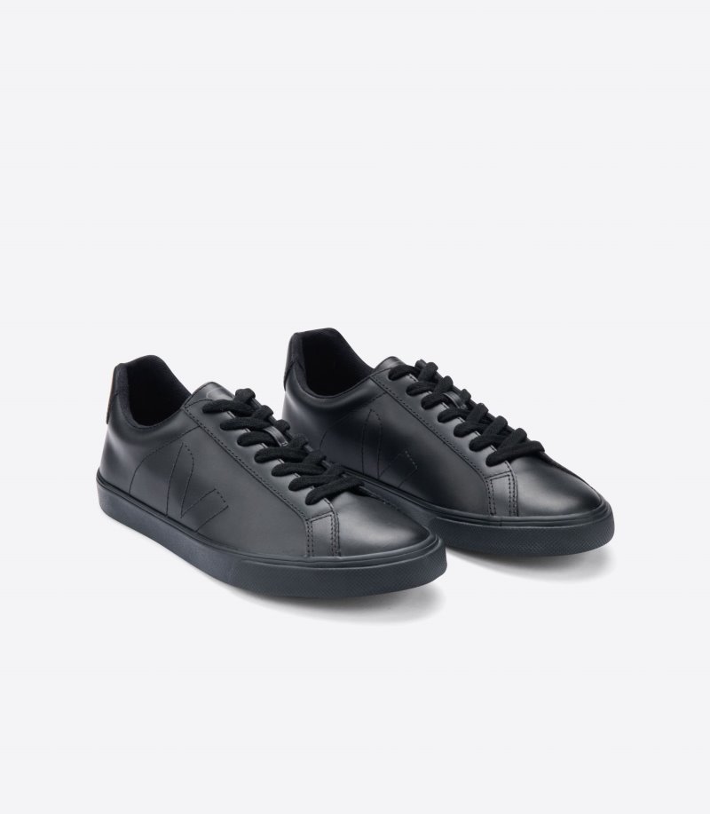 Black Veja Esplar Leather Women's Sneakers | IE-845331