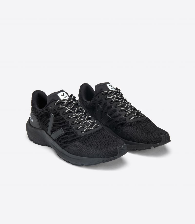 Black Veja Marlin V-knit Men's Sneakers | IE-274513