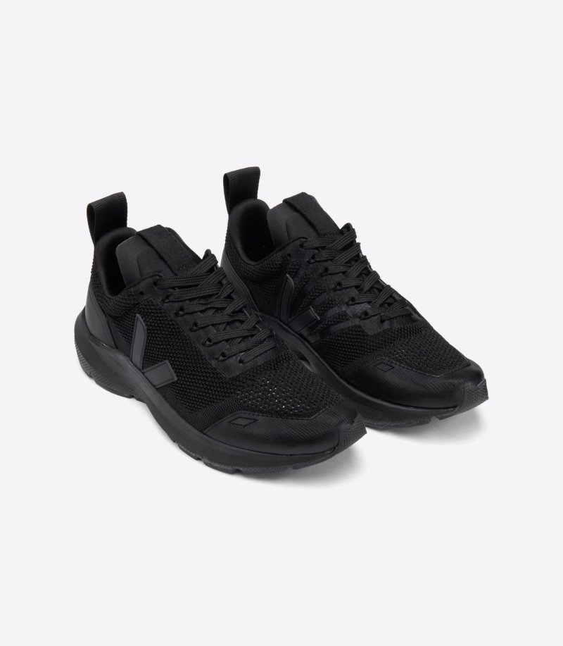 Black Veja V-knit Performance Runner V-knit Veja X Rick Owens Men's Sneakers | IE-648178