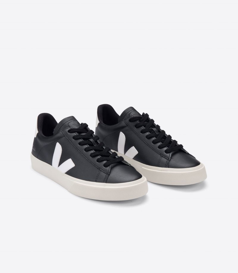 Black / White Veja Campo Chromefree Men's Sneakers | IE-614606