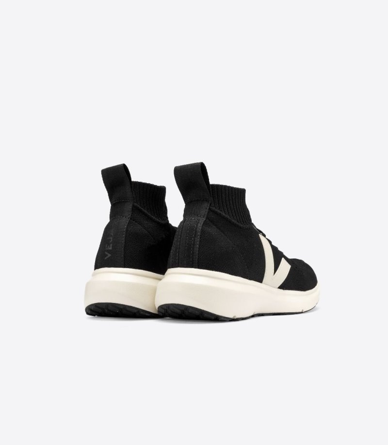 Black / White Veja V-knit Rick Owens Mid Men's Sneakers | IE-306834