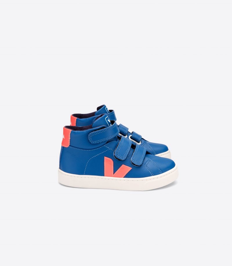 Blue / Orange Veja Esplar Mid Chromefree Kids\' Sneakers | IE-737043