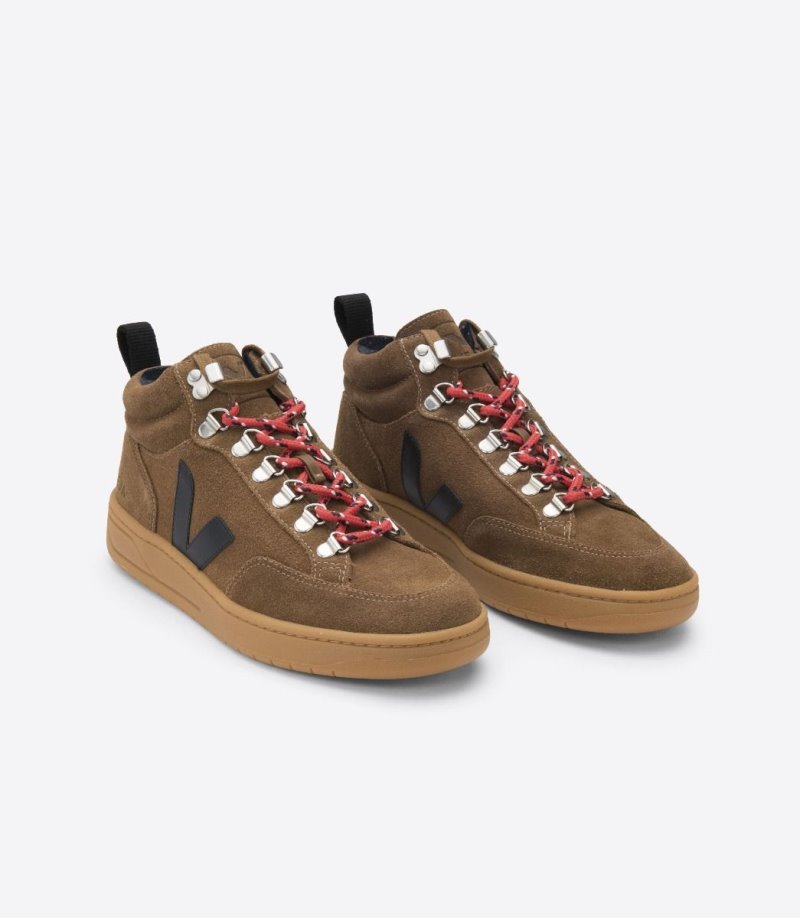 Brown / Black / Red Veja Roraima Vstore Roraima Suede Women's Sneakers | IE-522110