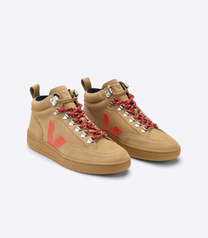 Brown / Orange Veja Roraima Suede Men's Sneakers | IE-790600