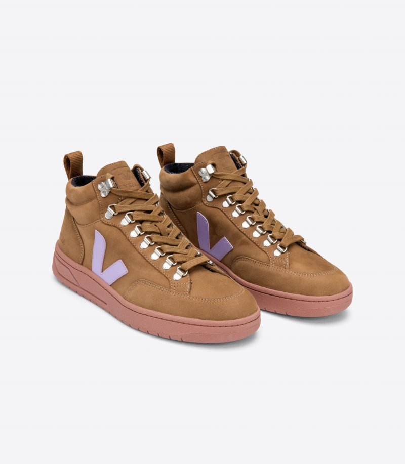 Brown / Purple Veja Roraima Nubuck Men's Sneakers | IE-254404