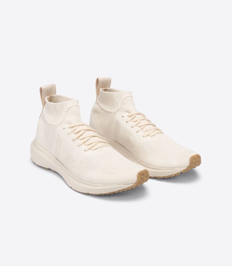 Cream Veja V-knit Rick Owens Mid Men's Sneakers | IE-664135