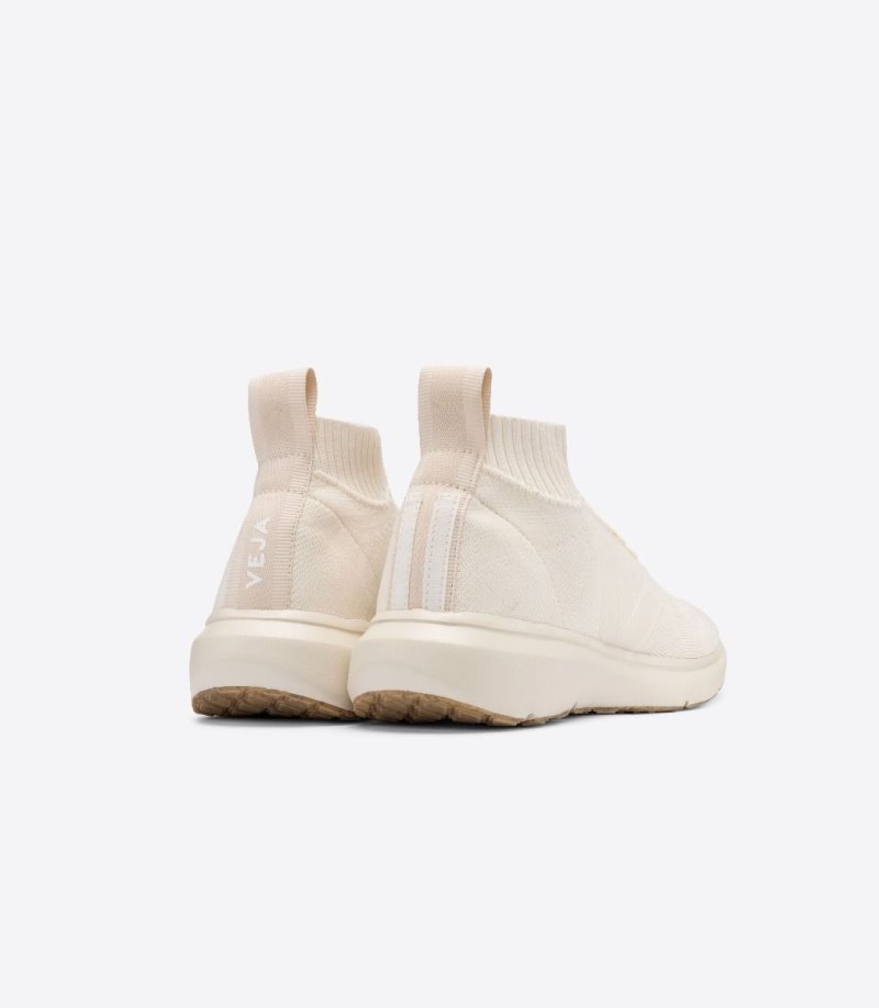 Cream Veja V-knit Rick Owens Mid Men's Sneakers | IE-664135