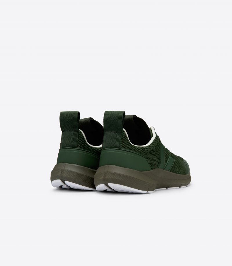 Dark Green Veja V-knit Performance Runner V-knit Veja X Rick Owens Women's Sneakers | IE-599244