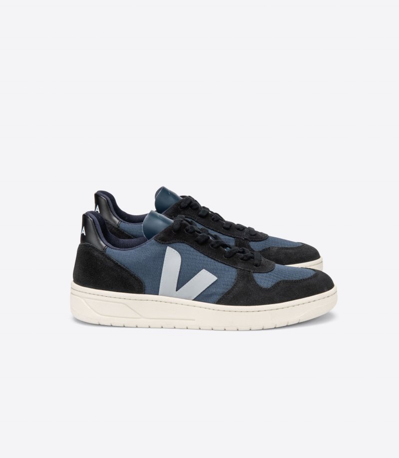 Dark Grey / Blue Veja V-10 Ripstop Women\'s Sneakers | IE-226261