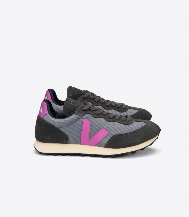 Dark Grey / Grey / Rose Veja Rio Branco Alveomesh Women\'s Sneakers | IE-728571