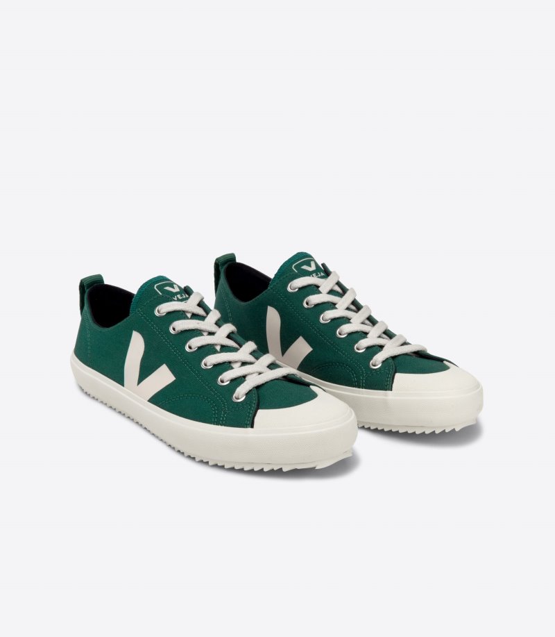 Green / White Veja Nova Canvas Men's Sneakers | IE-291772