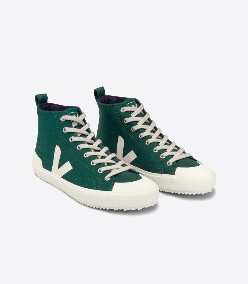 Green / White Veja Nova Ht Canvas Men's Sneakers | IE-554968