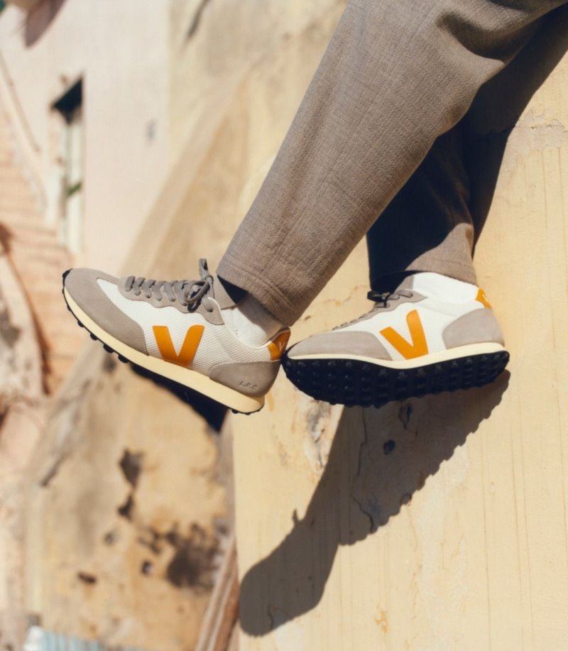 Grey / White / Yellow Veja Rio Branco Alveomesh Women's Sneakers | IE-079736