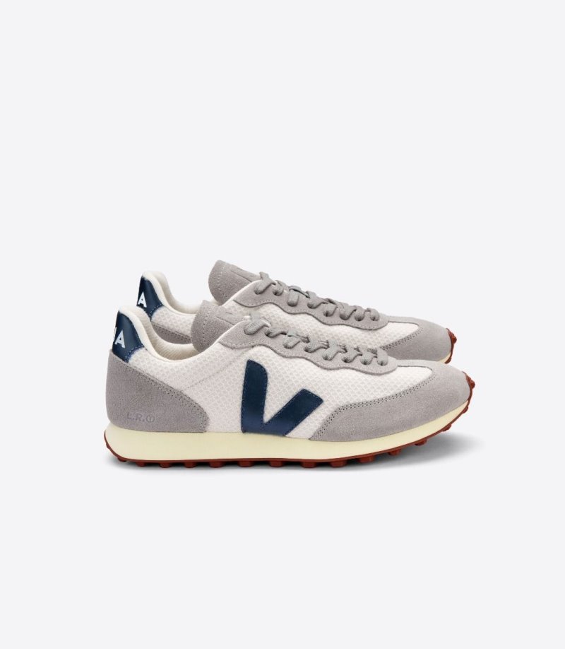 Navy / Blue / Grey Veja Rio Branco Hexamesh Gravel Men\'s Sneakers | IE-599434