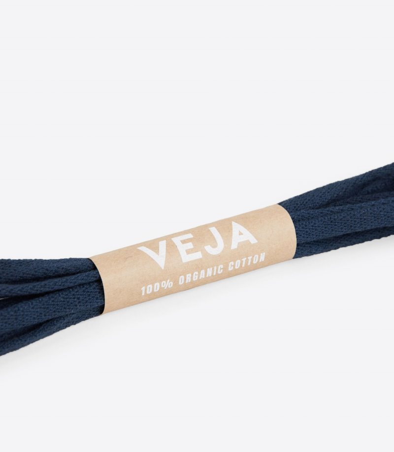 Navy Veja Laces Organic Cotton Women's Sneakers | IE-373901