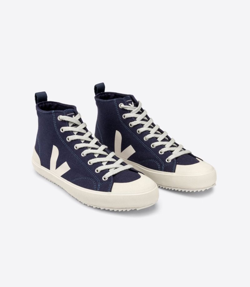 Navy Veja Nova Ht Canvas Men's Sneakers | IE-054711