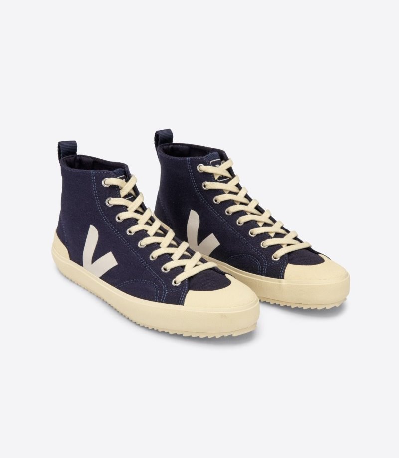 Navy Veja Nova Ht Canvas Men's Sneakers | IE-713840