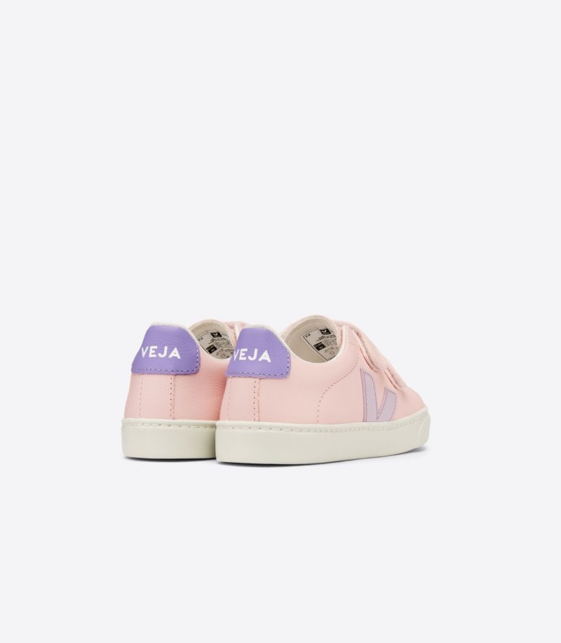 Pink / Purple Veja Esplar Chromefree Leather Kids' Sneakers | IE-241481