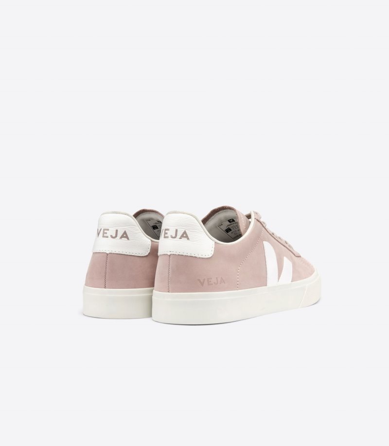 Pink / White Veja Campo Nubuck Women's Sneakers | IE-045246