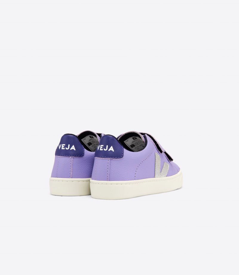 Purple / Silver Veja Esplar Chromefree Kids' Sneakers | IE-220689