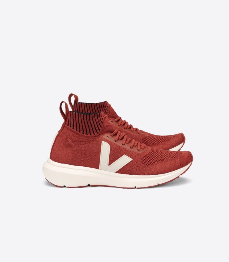 Red Veja V-knit Rick Owens Mid Men\'s Sneakers | IE-010973