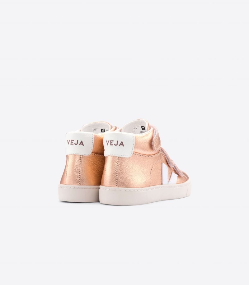 Rose Gold / White Veja Esplar Mid Chromefree Kids' Sneakers | IE-302962