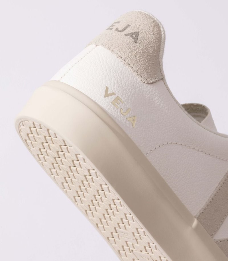 White / Beige Veja Campo Chromefree Men's Sneakers | IE-912902