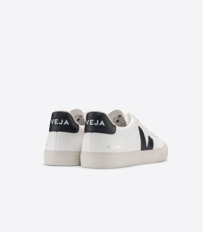 White / Black Veja Campo Vstore Campo Men's Sneakers | IE-625435