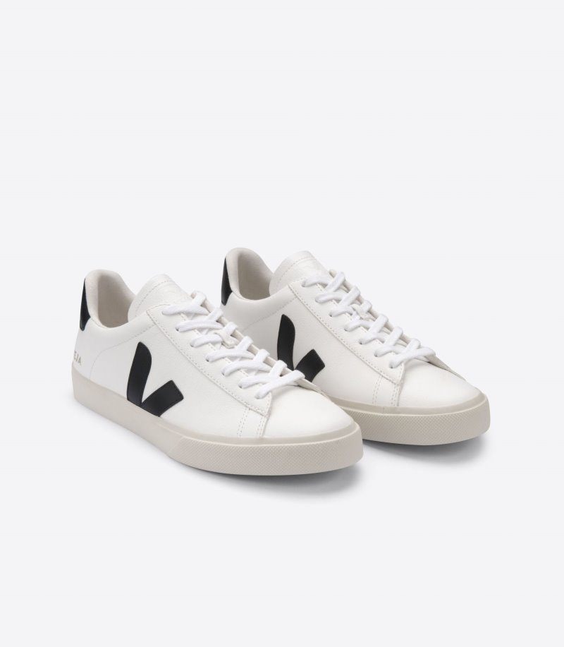 White / Black Veja Campo Vstore Campo Women's Sneakers | IE-616409