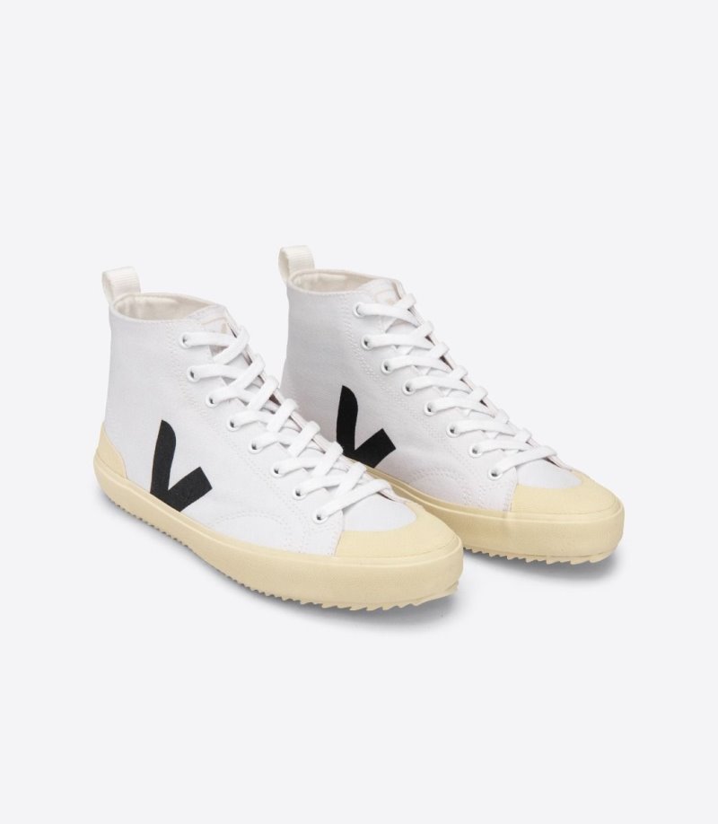 White / Black Veja Nova Ht Canvas Men's Sneakers | IE-615637