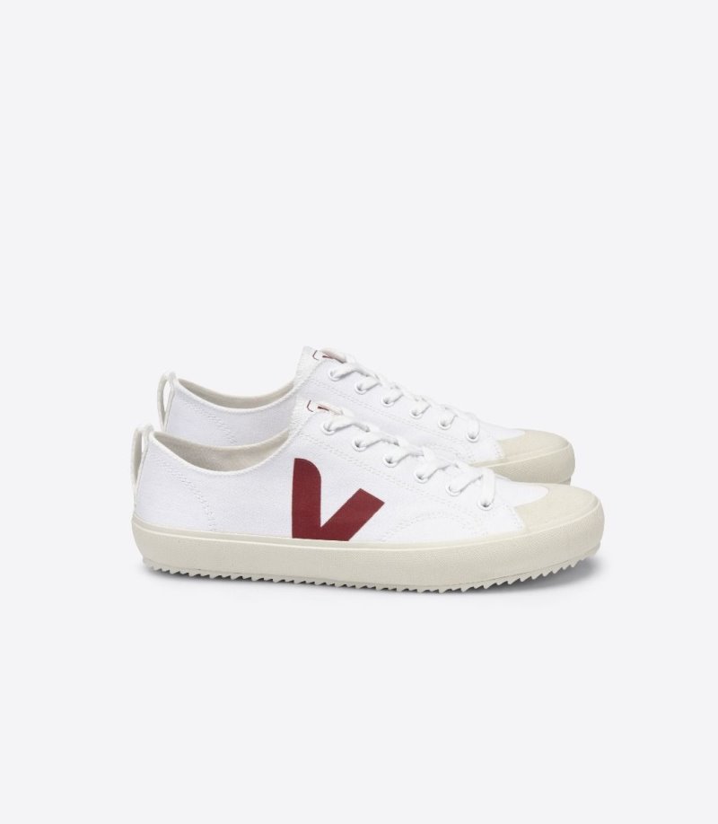 White / Burgundy Veja Nova Vstore Nova Canvas Men\'s Sneakers | IE-416405