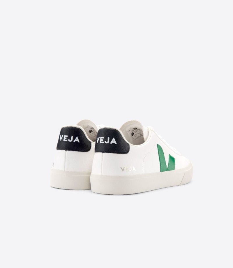 White / Green / Black Veja Campo Chromefree Women's Sneakers | IE-134021