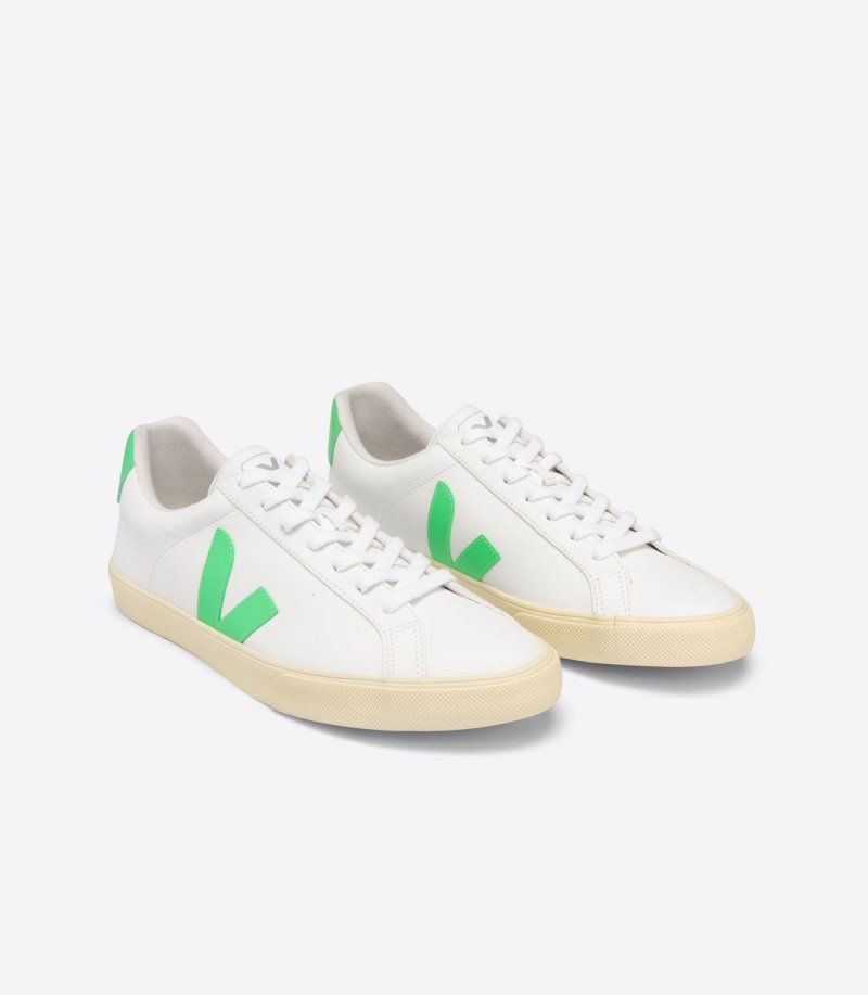 White / Green Veja Esplar Chromefree Women's Sneakers | IE-183111