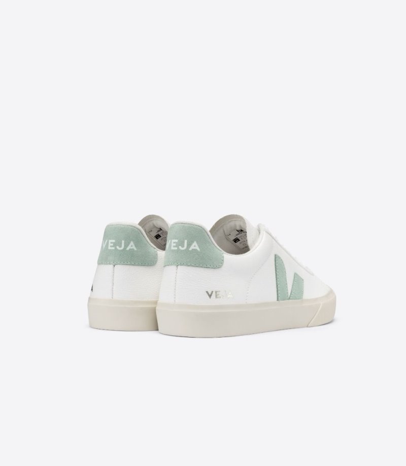 White / Light Green Veja Campo Chromefree Women's Sneakers | IE-662483