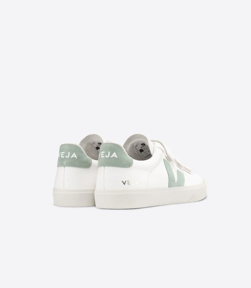 White / Light Green Veja Recife Chromefree Leather Men's Sneakers | IE-469686