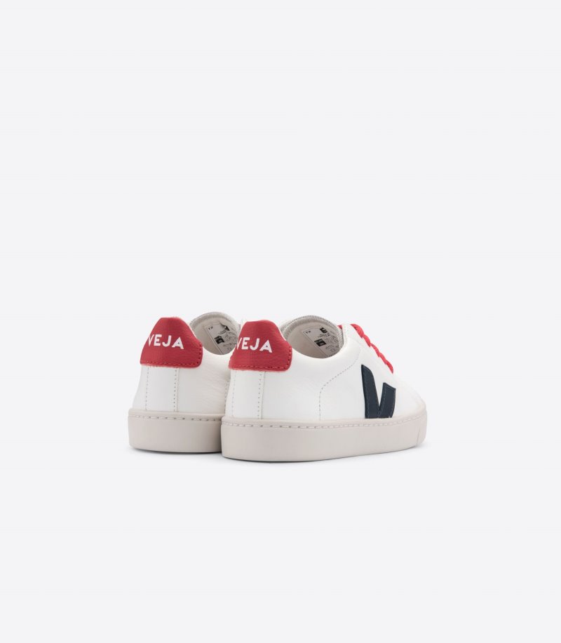 White / Navy Veja Esplar Laces Chromefree Kids' Sneakers | IE-702081