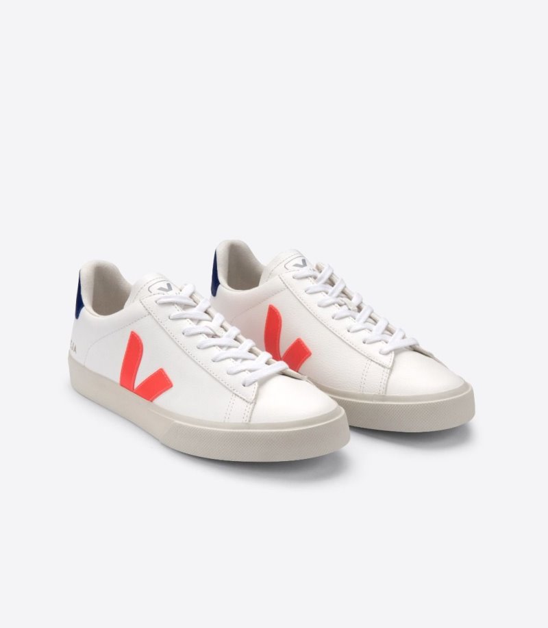 White / Orange Veja Campo Chromefree Women's Sneakers | IE-533772