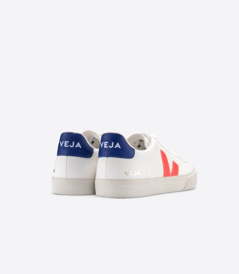 White / Orange Veja Campo Chromefree Men's Sneakers | IE-836227