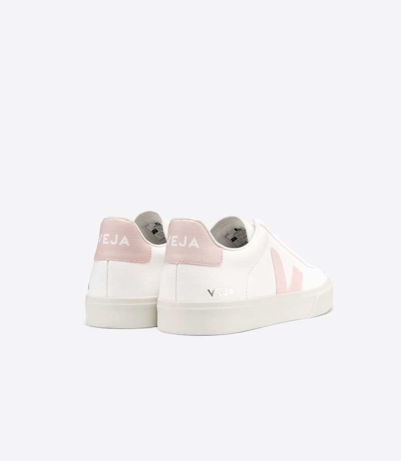 White / Pink Veja Campo Chromefree Women's Sneakers | IE-152305