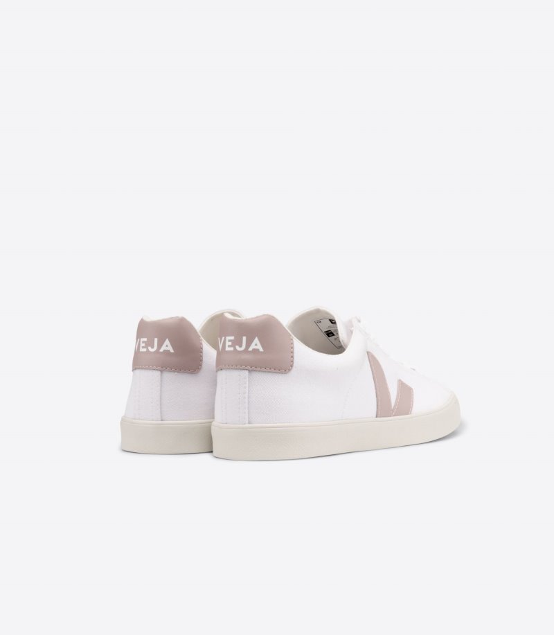 White / Pink Veja Esplar Se Canvas Women's Sneakers | IE-446091