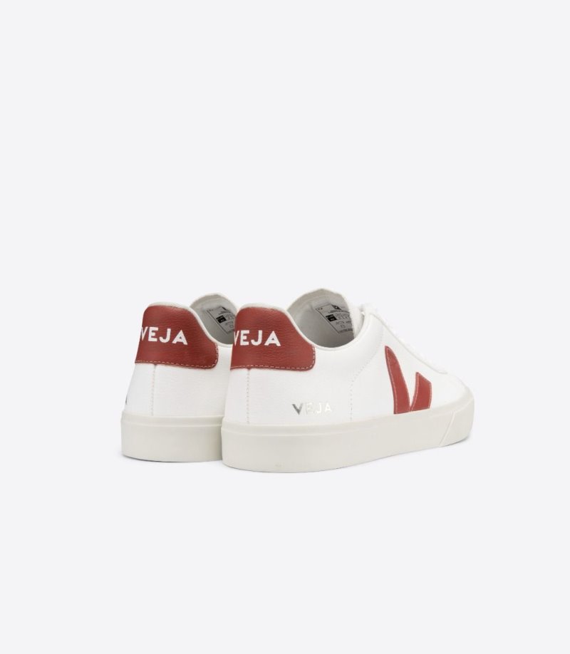 White / Red Veja Campo Chromefree Women's Sneakers | IE-588851