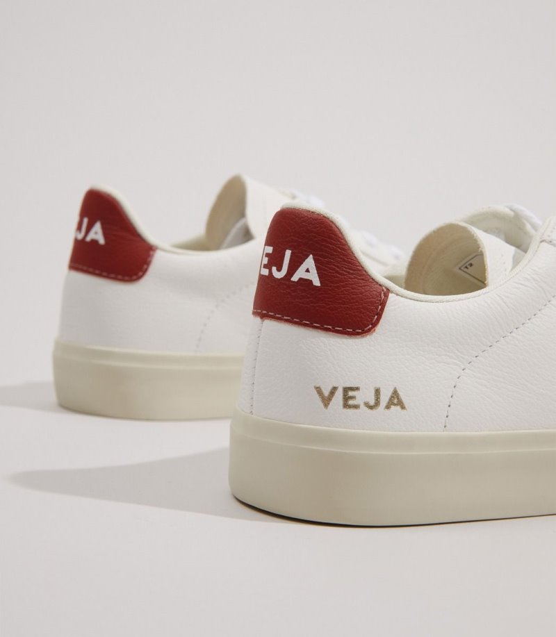 White / Red Veja Campo Chromefree Women's Sneakers | IE-588851