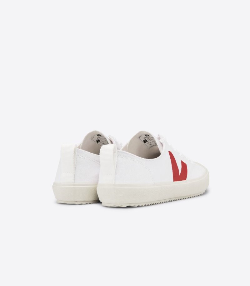 White / Red Veja Nova Canvas Women's Sneakers | IE-453962