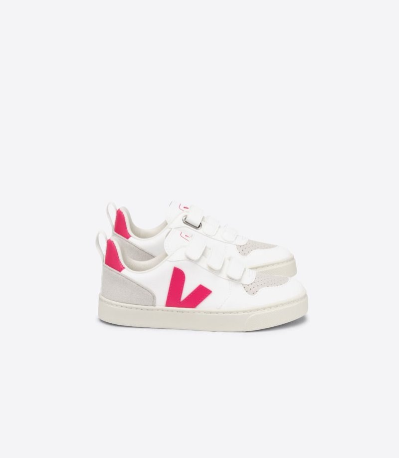 White / Rose Veja V-10 CWL Kids\' Sneakers | IE-034175