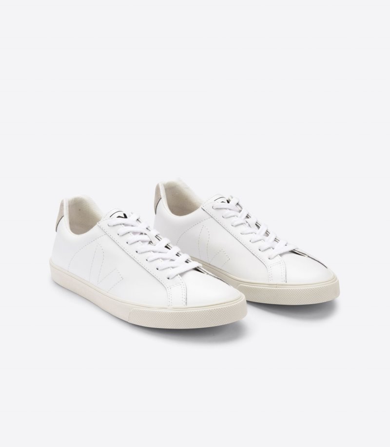 White Veja Esplar Leather Men's Sneakers | IE-105250