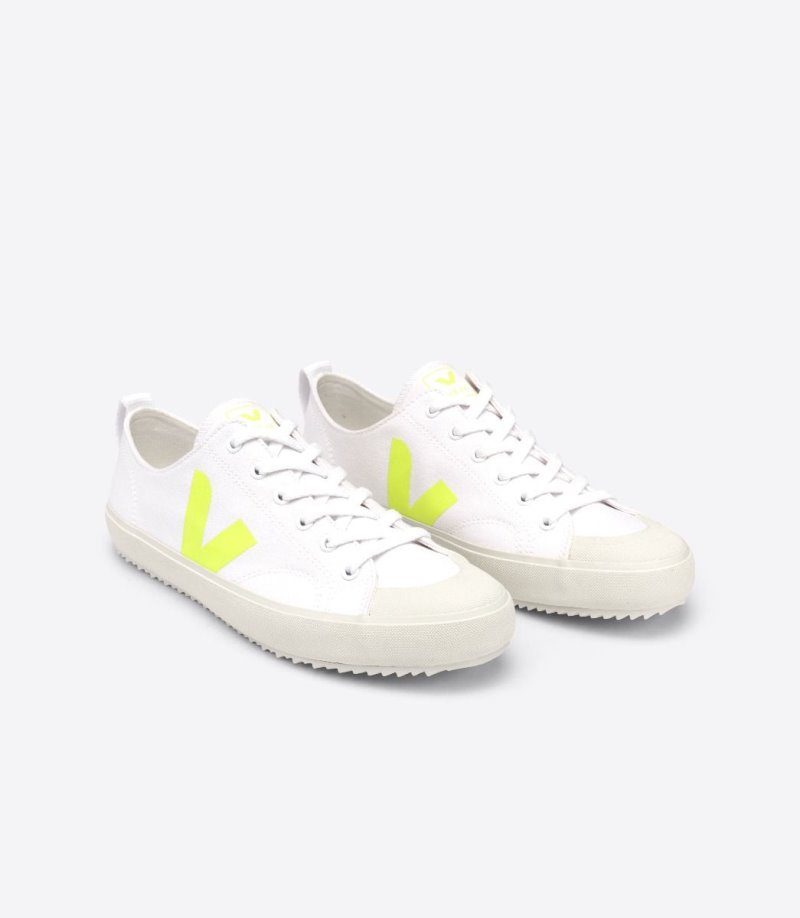 White / Yellow Veja Nova Canvas Women's Sneakers | IE-070150