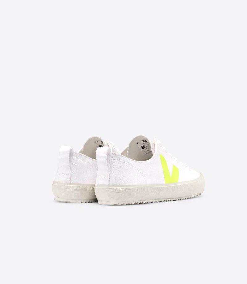 White / Yellow Veja Nova Canvas Women's Sneakers | IE-070150