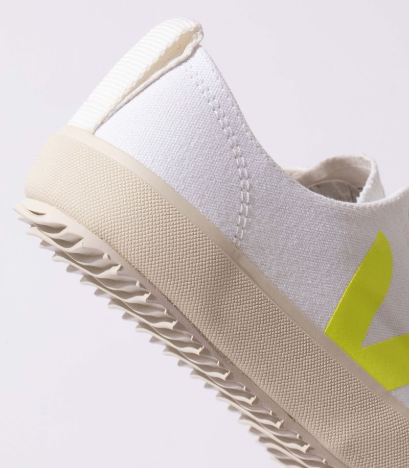 White / Yellow Veja Nova Canvas Women's Sneakers | IE-070150